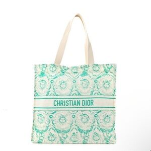Dior Canvas Dioriviera Toile de Jouy Soleil Tote Aquamarina